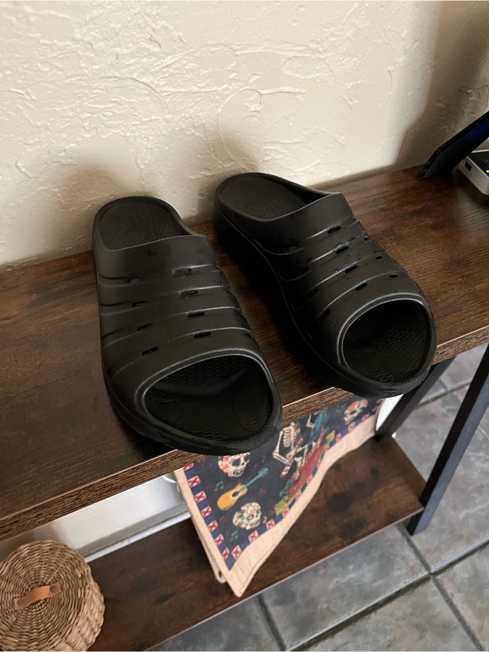 Men's Black Slide Sandals - Comfortable Slip-On